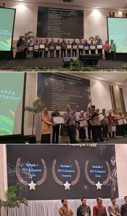 BPS Soppeng Regency Wins Two Awards at the 2024 Agricultural Economic Survey Coordination Meeting